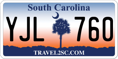 SC license plate YJL760