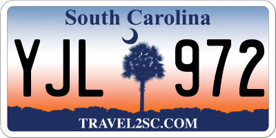 SC license plate YJL972