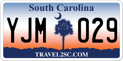 SC license plate YJM029