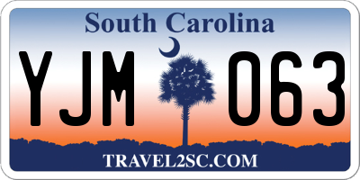 SC license plate YJM063