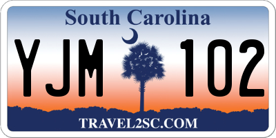 SC license plate YJM102