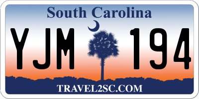SC license plate YJM194