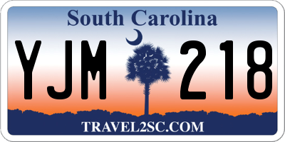 SC license plate YJM218
