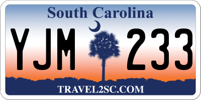 SC license plate YJM233