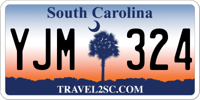 SC license plate YJM324
