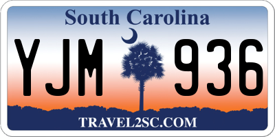 SC license plate YJM936