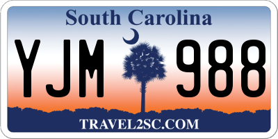 SC license plate YJM988