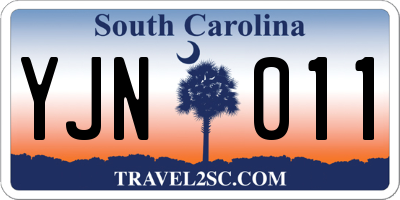 SC license plate YJN011