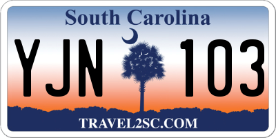 SC license plate YJN103