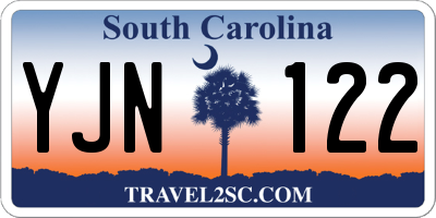 SC license plate YJN122