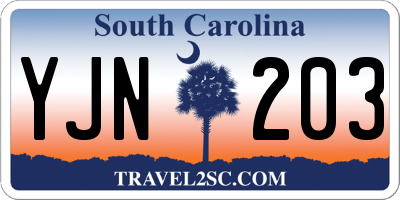 SC license plate YJN203
