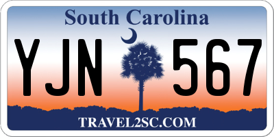 SC license plate YJN567