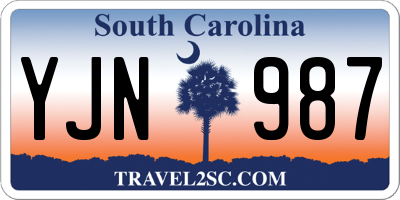 SC license plate YJN987