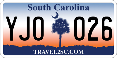 SC license plate YJO026