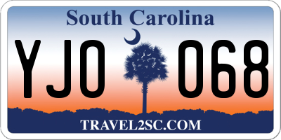 SC license plate YJO068