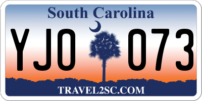 SC license plate YJO073