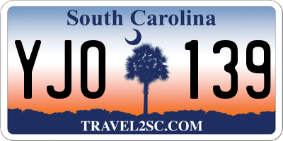 SC license plate YJO139