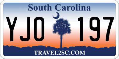SC license plate YJO197