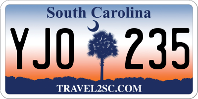 SC license plate YJO235