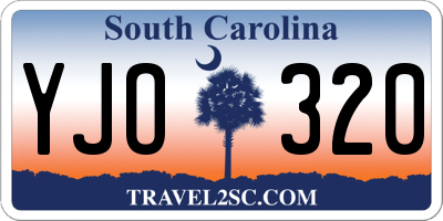 SC license plate YJO320