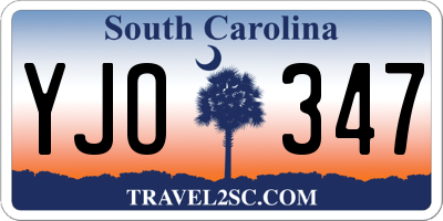 SC license plate YJO347