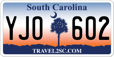 SC license plate YJO602