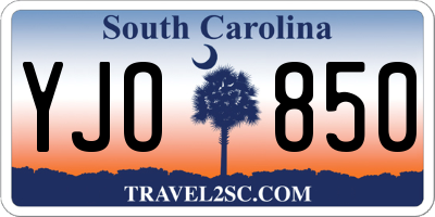 SC license plate YJO850