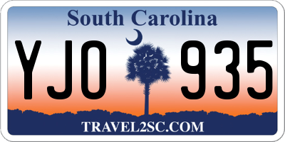 SC license plate YJO935