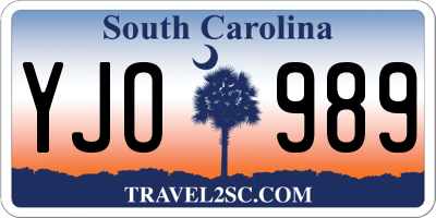 SC license plate YJO989