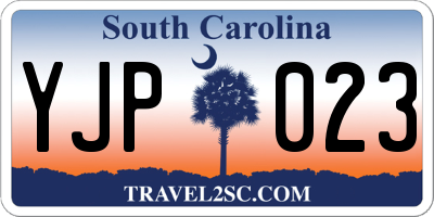 SC license plate YJP023