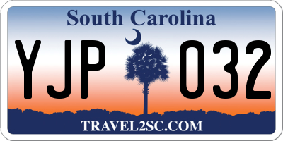 SC license plate YJP032