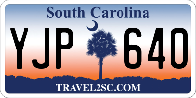 SC license plate YJP640
