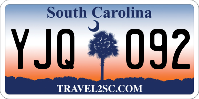 SC license plate YJQ092