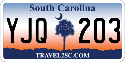 SC license plate YJQ203