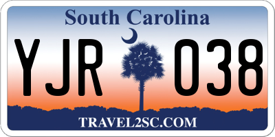 SC license plate YJR038