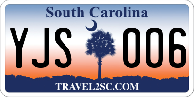 SC license plate YJS006