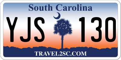 SC license plate YJS130