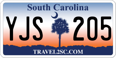 SC license plate YJS205