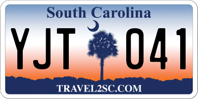 SC license plate YJT041