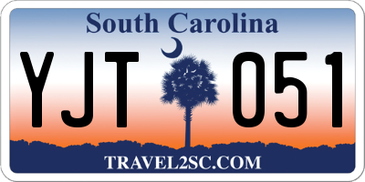 SC license plate YJT051