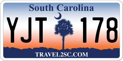 SC license plate YJT178