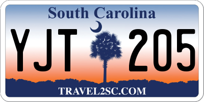 SC license plate YJT205