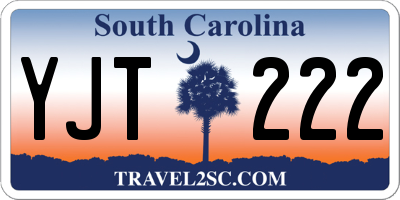 SC license plate YJT222