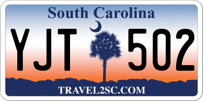 SC license plate YJT502