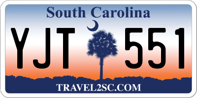 SC license plate YJT551