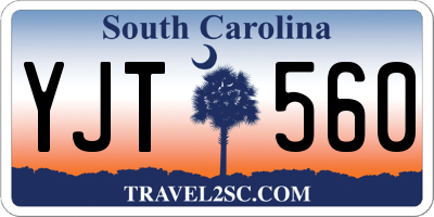SC license plate YJT560