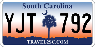 SC license plate YJT792