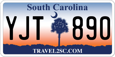 SC license plate YJT890