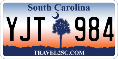 SC license plate YJT984