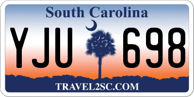 SC license plate YJU698